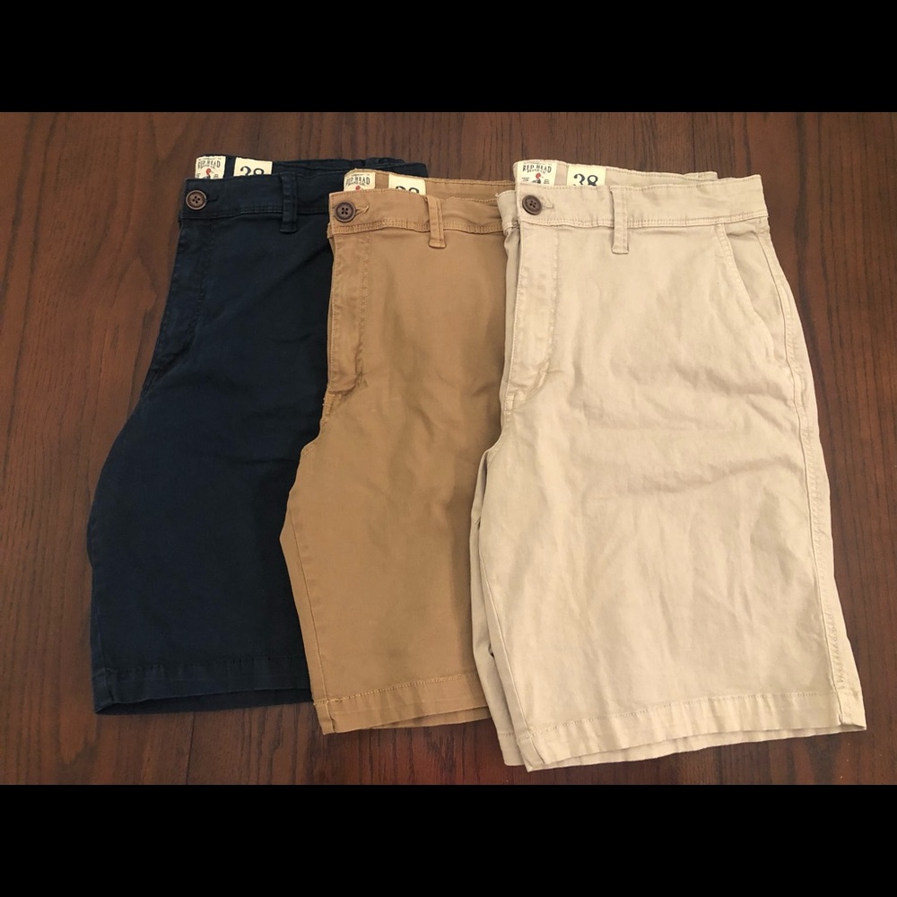 Men’s RedHead Maxwell Flat Front Shorts - 3 Pair - Size 38 - New with Tags